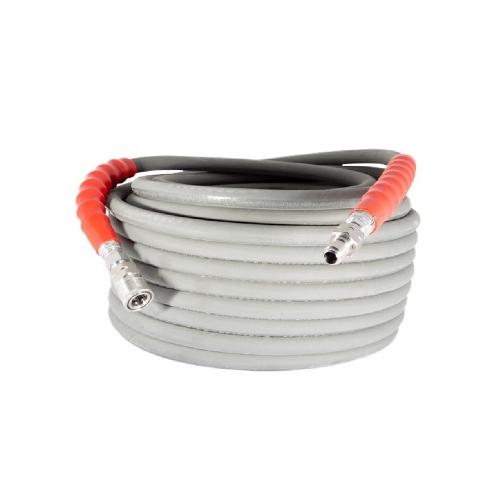 BE 6000psi 100 Feet 3/8 Inch ID Grey Non-Marking Power Washer Hose With Quick Connectors 85.238.215