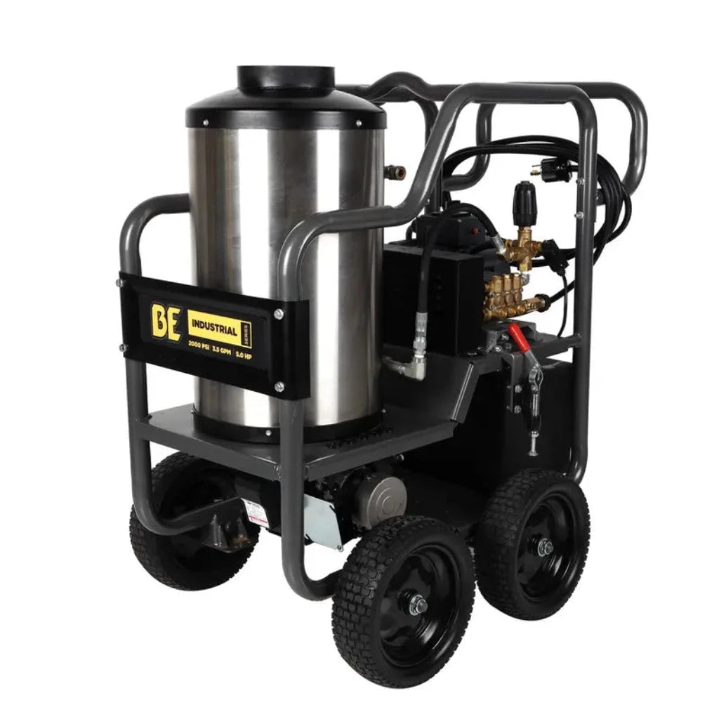 BE HW205EBA Portable Electric Hot Water Pressure Washer 2000 PSI 3.5 GPM Diesel Burner ATPRO Powerclean Pressure Washers Online