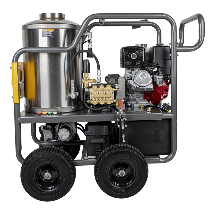 BE HW4013HBG Portable Honda Hot Water Belt Drive Gas Pressure Washer 4000 PSI 4 GPM Diesel Burner ATPRO Powerclean Equipment Inc