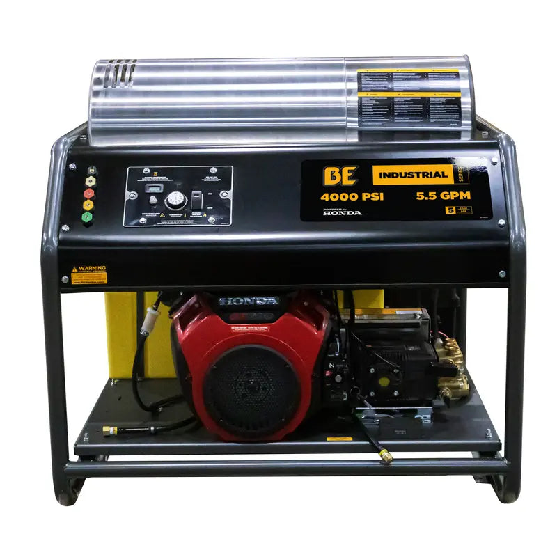 BE HW4024HA12V Industrial Hot Water Gas Pressure Washer 4000 PSI 5.5 GPM Diesel Burner