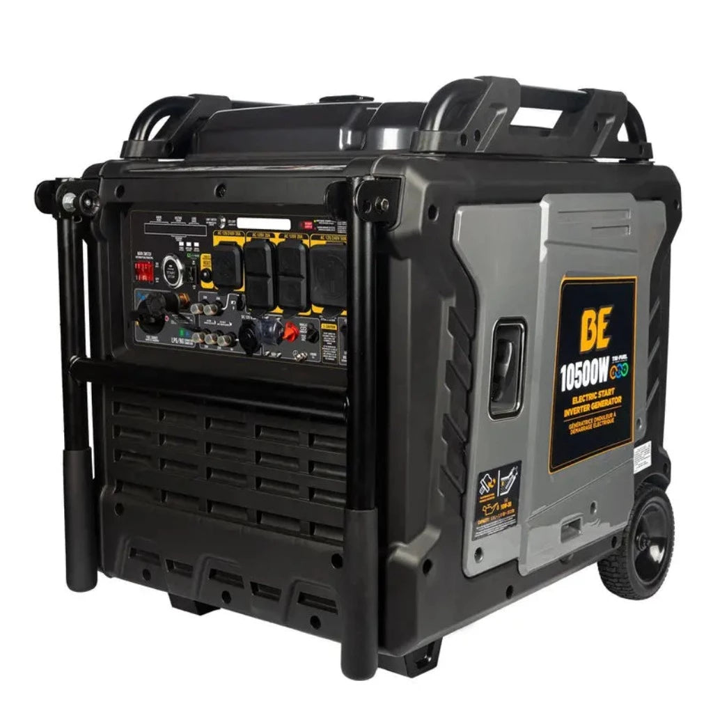 BE BE10500iT Quiet Triple Fuel Inverter Generator 10500 Watt Propane Gasoline Natural Gas ATPRO Powerclean Equipment