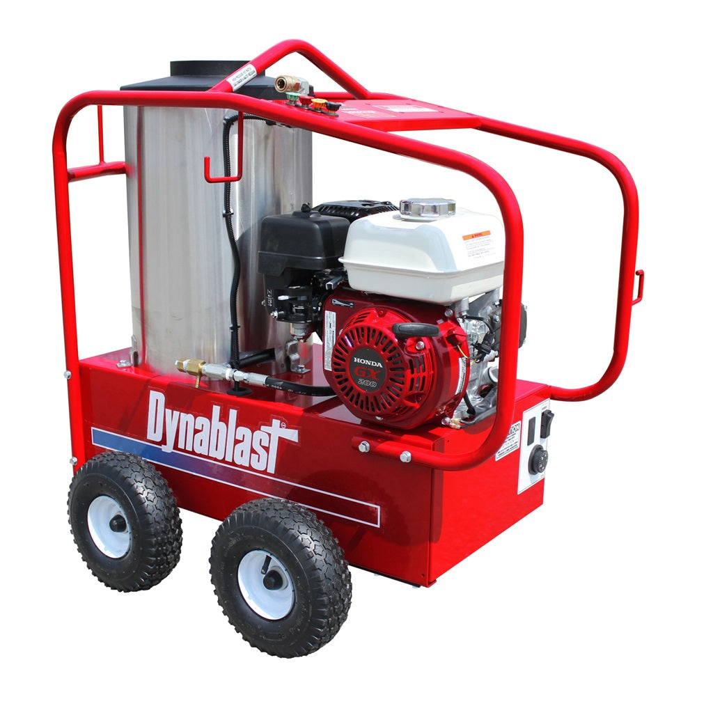 Dynablast H3025DGF Portable Honda Hot Water Direct Drive Gas Pressure Washer 2500 PSI 3 GPM Diesel Burner ATPRO Powerclean Equipment Pressure Washers Online