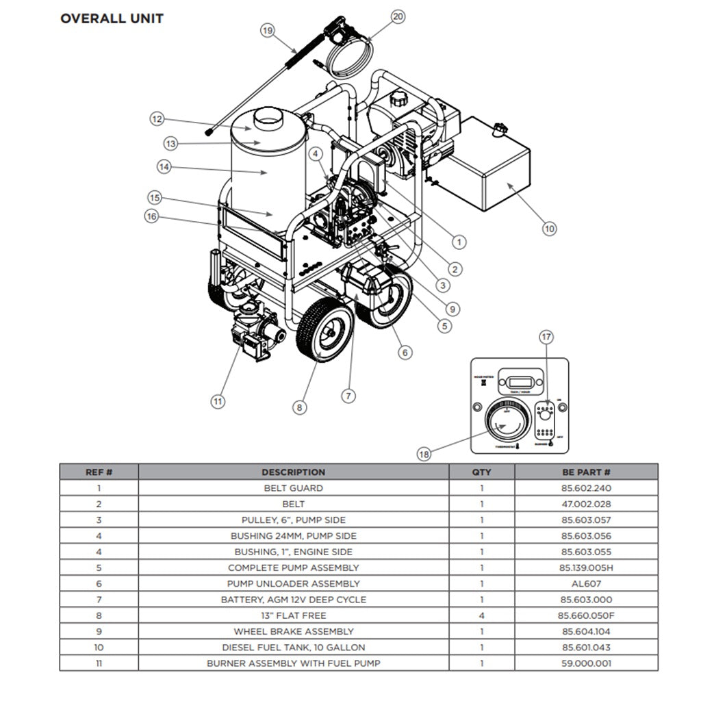 HW4013HBG BE Hot Water Pressure Washer Parts