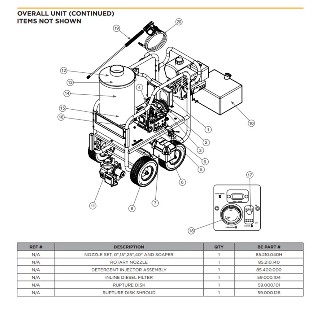 HW4013HBG BE Hot Water Pressure Washer Parts