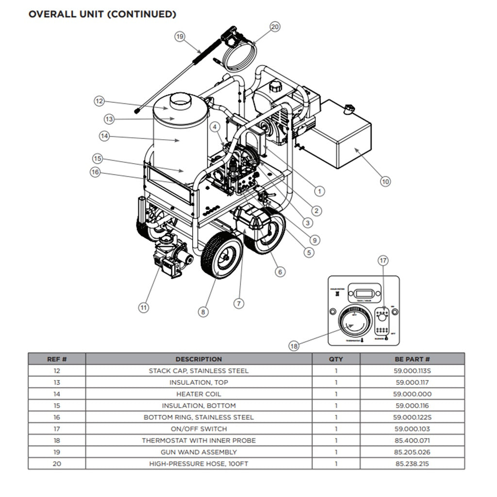 HW4013HBG BE Hot Water Pressure Washer Parts