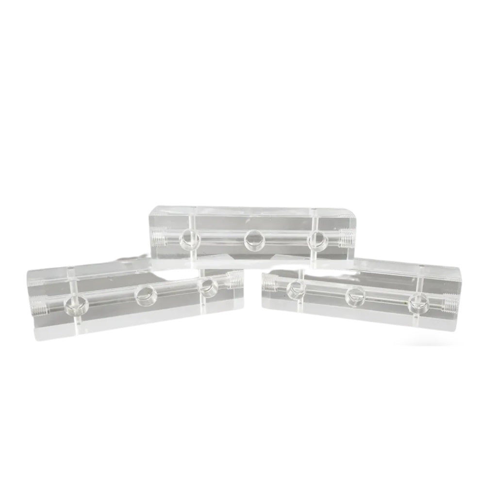 ClearView Manifold V3 - Transparent 3-Port Manifold Block