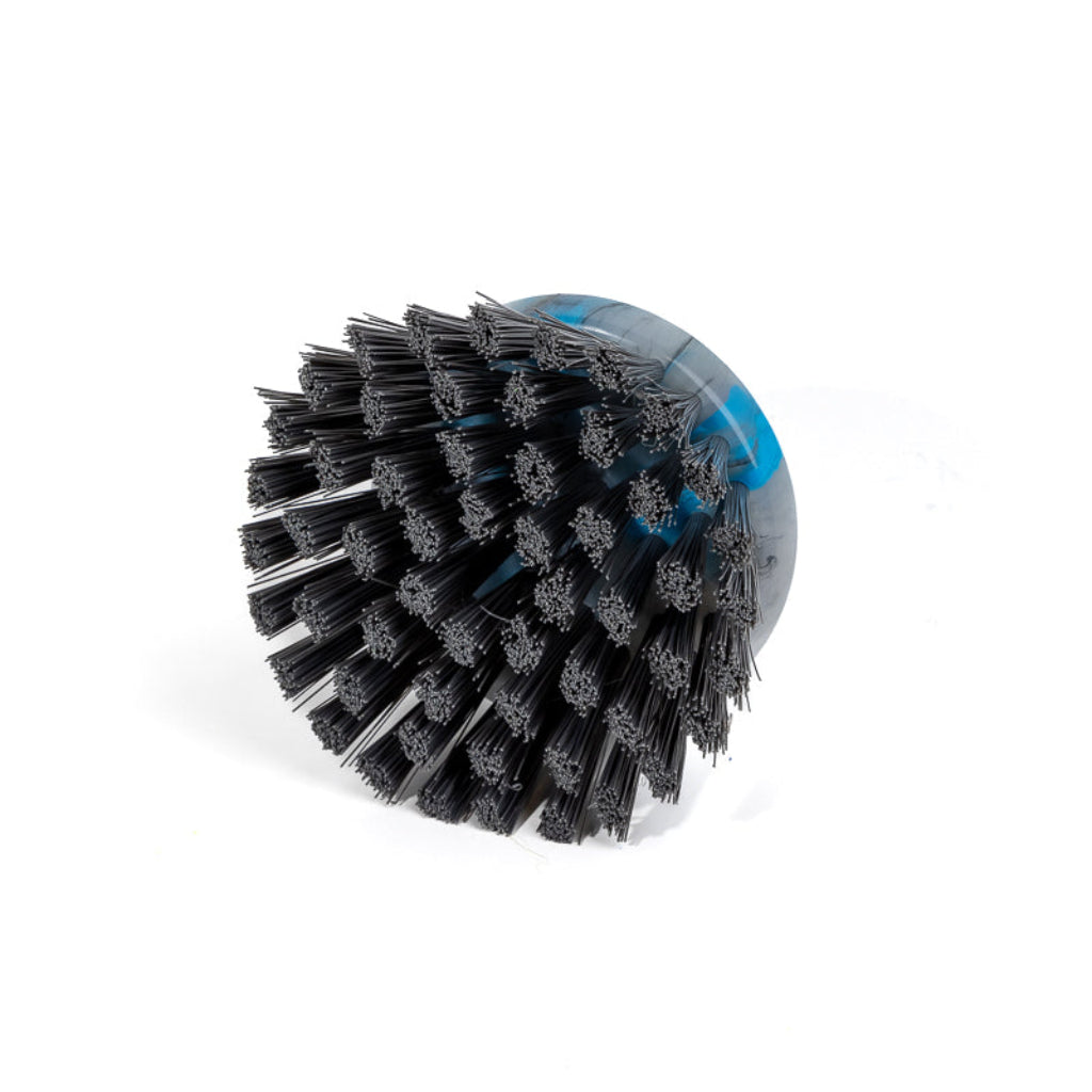 Grey Aggressive Stiff Round Polypropylene Flow-Through Brush for Roof Moss Removal and Deck Scrub