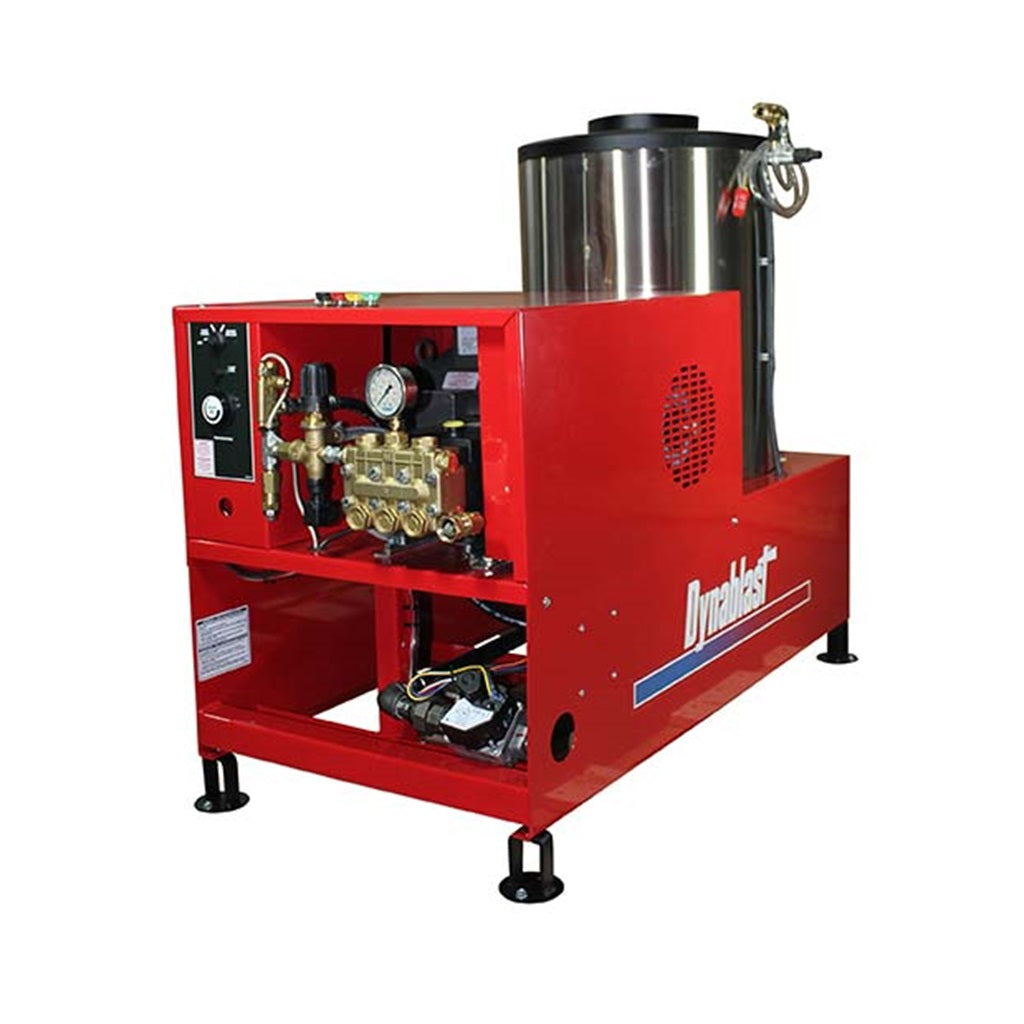Dynablast UHE430BEN1(P) Ultra Hot Industrial 220Volt (1Ph) Electric Pressure Washer B-Vent Nat Gas or Propane Burner 3000 PSI 4.0 GPM ATPRO Powerclean Equipment