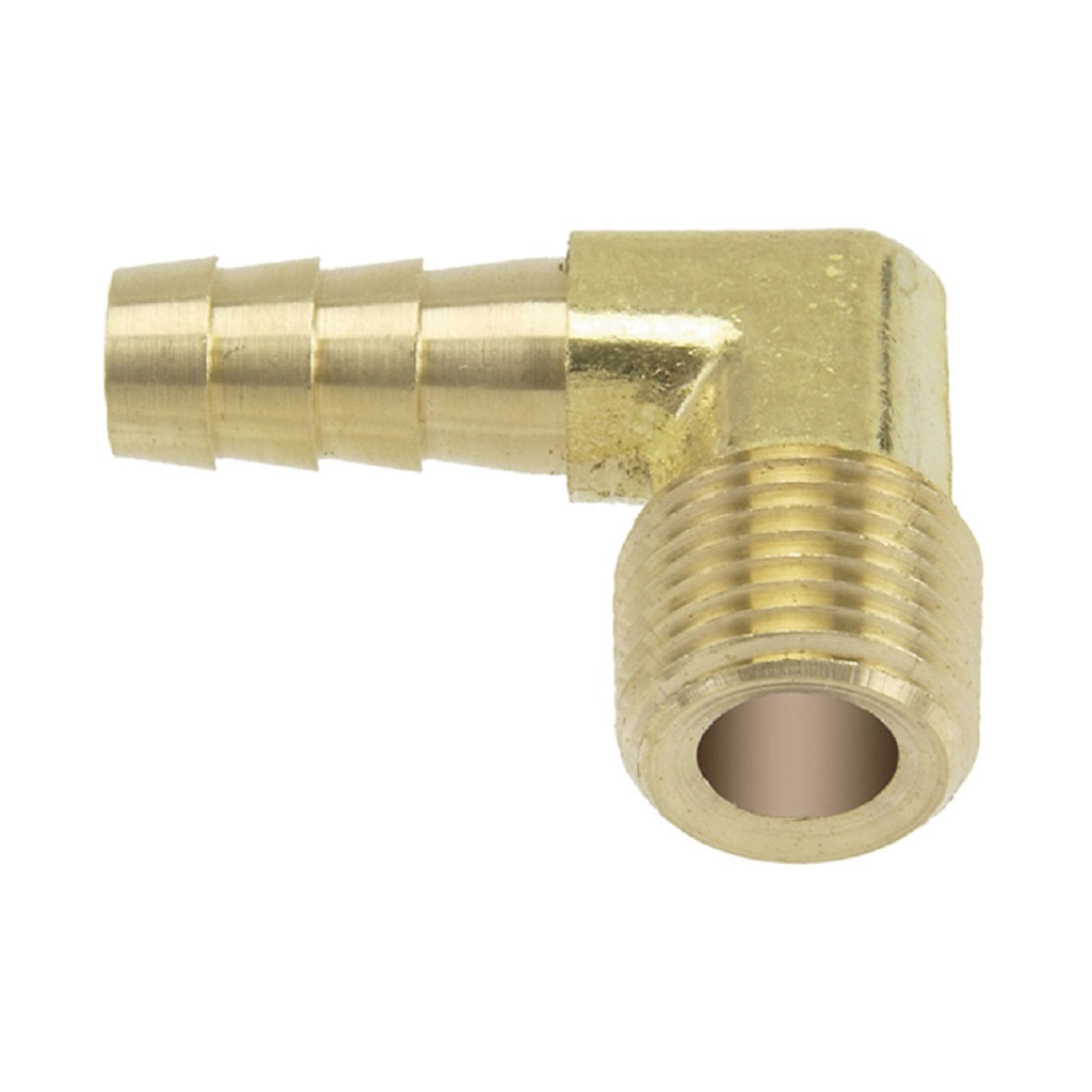 Brass Hose Barb with Male NPT Pipe Thread 90 Degree Elbow
