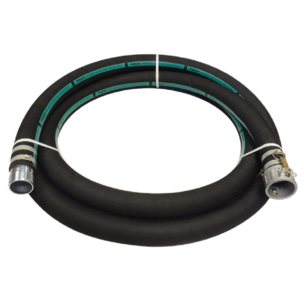 G341 20ft Heavy Duty Rubber Suction Hose Assembly with Camlocks