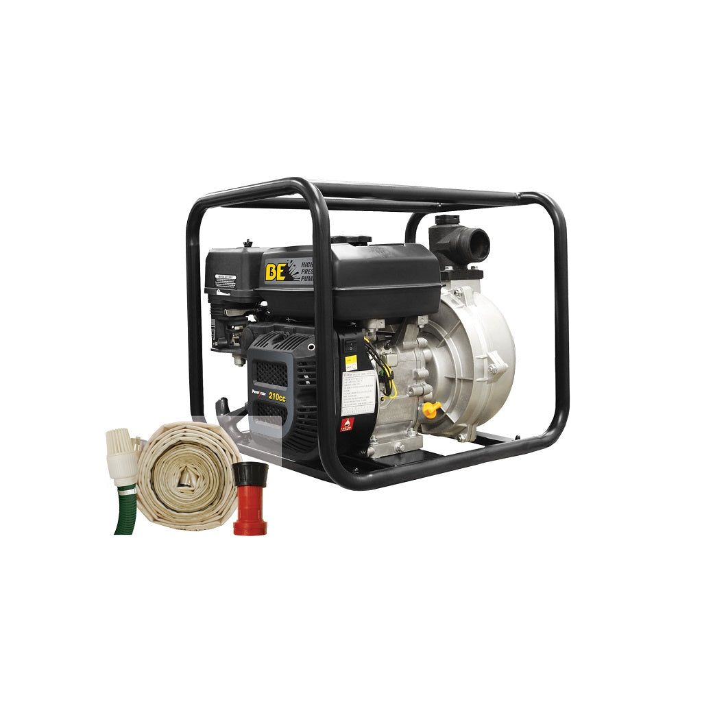2" BE HPFK-2070R High Pressure Water Pump Kit With Hose and Camlock 126gpm