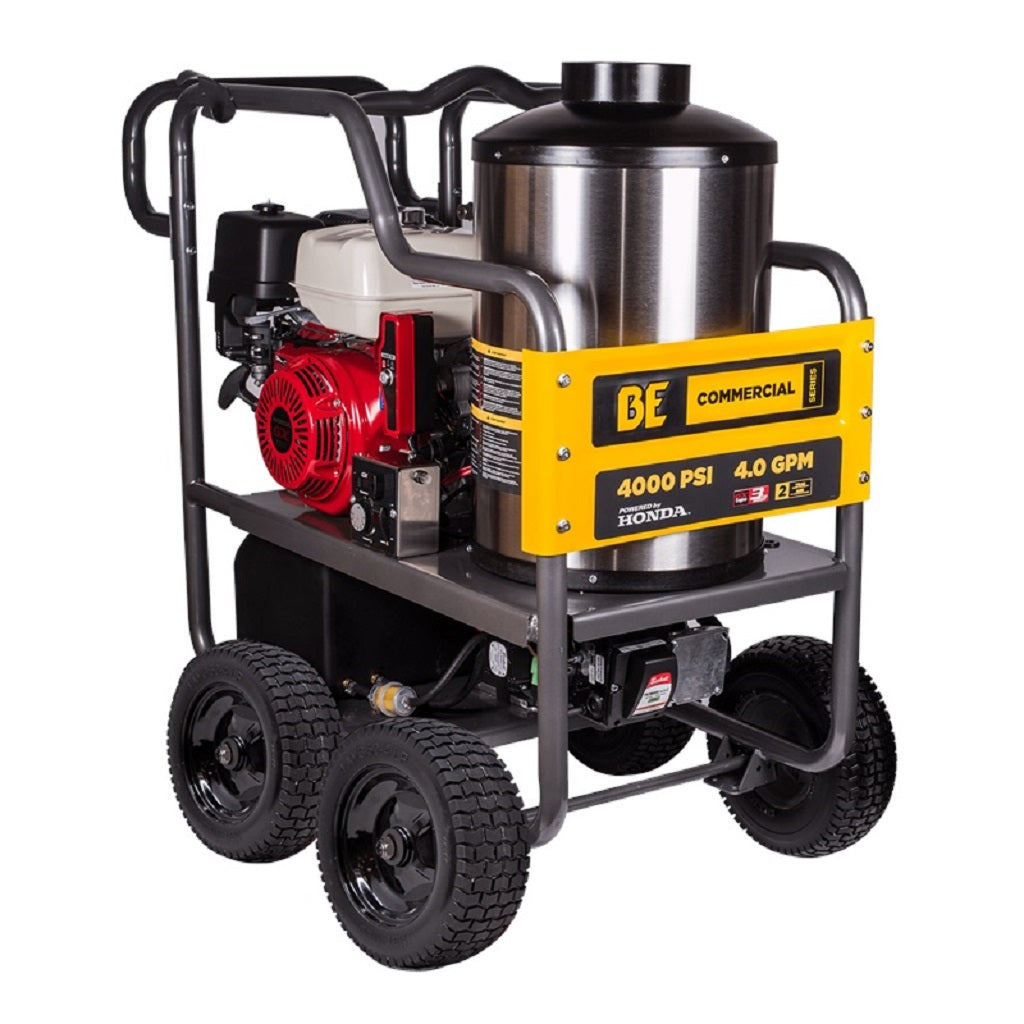 BE HW4013HG/C Portable Honda Hot Water Direct Drive Gas Pressure Washer 4000 PSI 4 GPM Diesel Burner