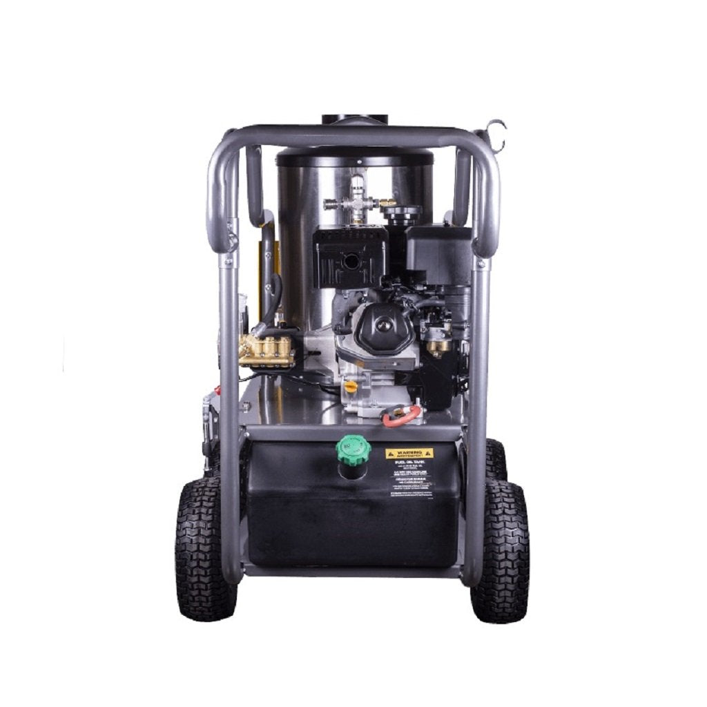 BE HW4015RA Portable Powerease Hot Water Direct Drive Gas Pressure Washer 4000 PSI 4 GPM Diesel Burner