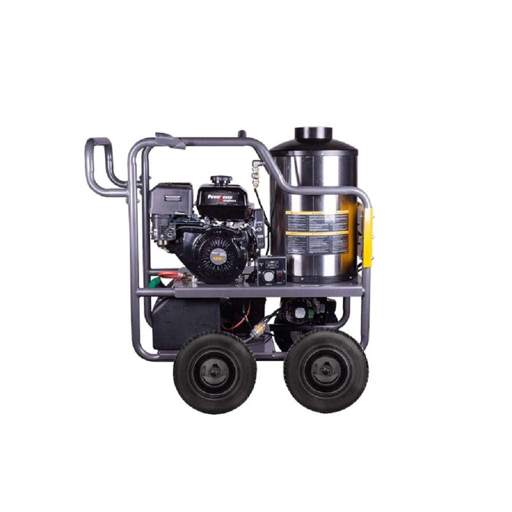 BE HW4015RA Portable Powerease Hot Water Direct Drive Gas Pressure Washer 4000 PSI 4 GPM Diesel Burner
