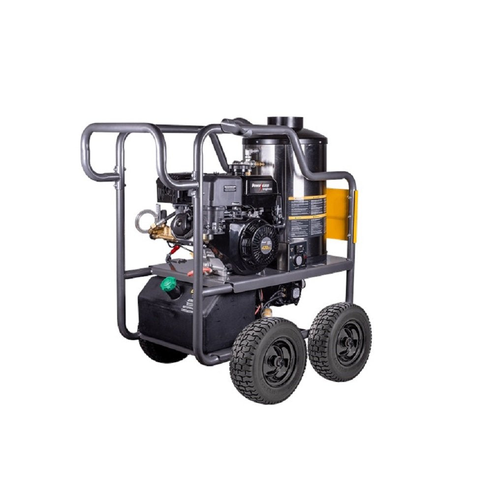 BE HW4015RA Portable Powerease Hot Water Direct Drive Gas Pressure Washer 4000 PSI 4 GPM Diesel Burner