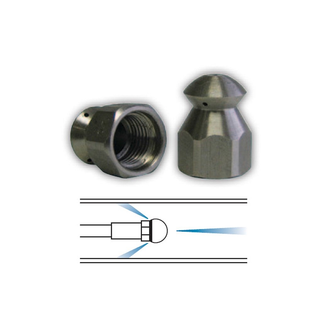 Storm Jet 1/4" Laser Nozzle (1 FWD 3 Rear Jets) for Sewer and Drain Cleaning - #04.0