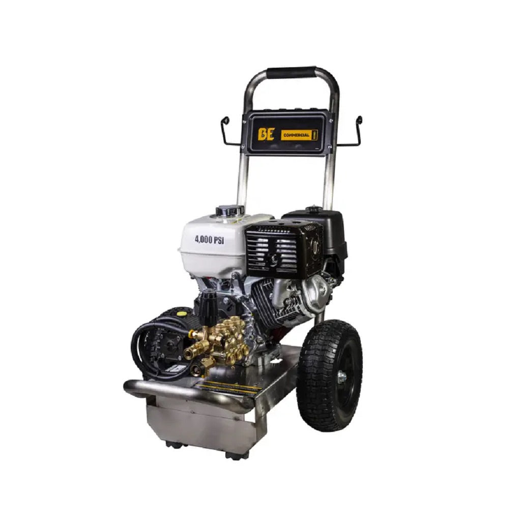 BE PE-4013HWPSGEN 4000psi 4gpm Industrial Direct Drive Gas Pressure Washer Honda GX390 &amp; General Pump Stainless Frame ATPRO Powerclean Equipment Inc Pressure Washers Online