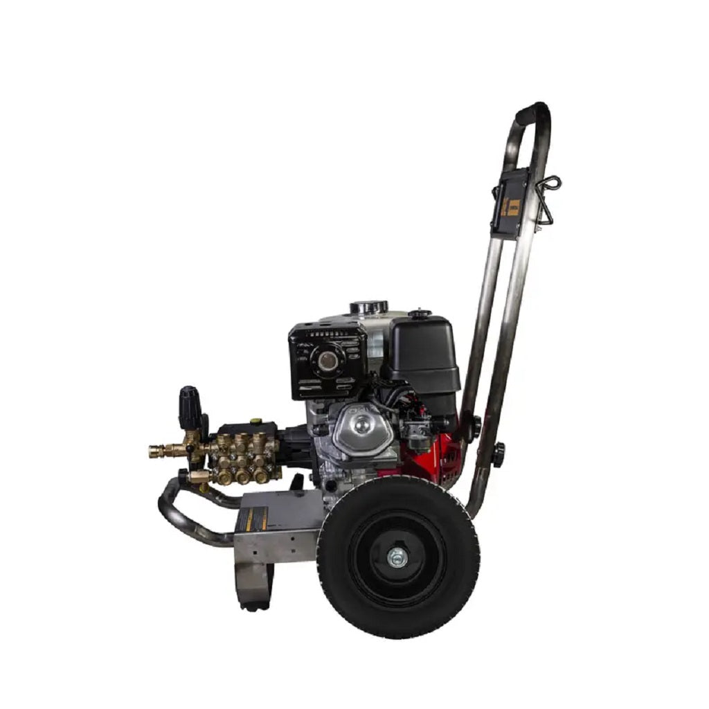 BE PE-4013HWPSGEN 4000psi 4gpm Industrial Direct Drive Gas Pressure Washer Honda GX390 &amp; General Pump Stainless Frame ATPRO Powerclean Equipment Inc Pressure Washers Online