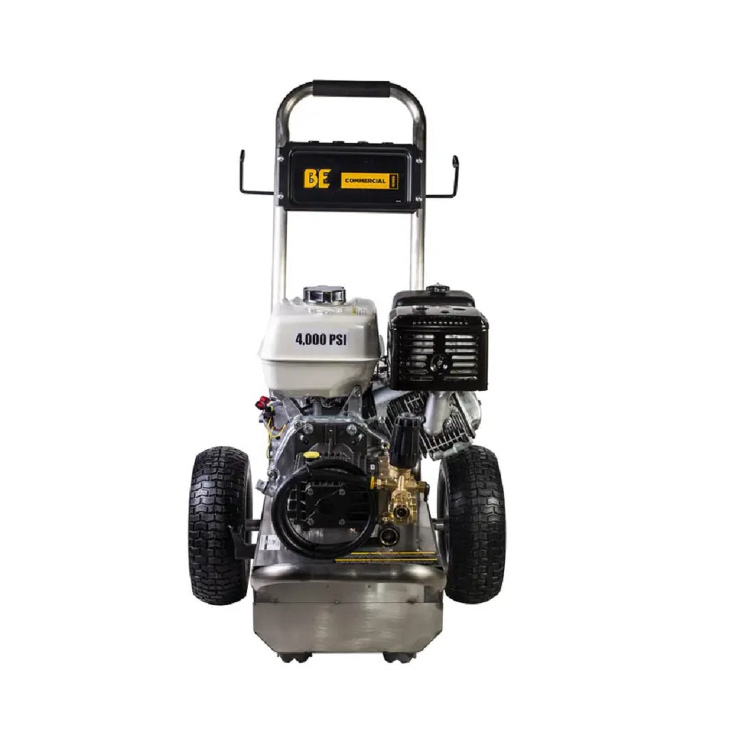 BE PE-4013HWPSGEN 4000psi 4gpm Industrial Direct Drive Gas Pressure Washer Honda GX390 &amp; General Pump Stainless Frame ATPRO Powerclean Equipment Inc Pressure Washers Online