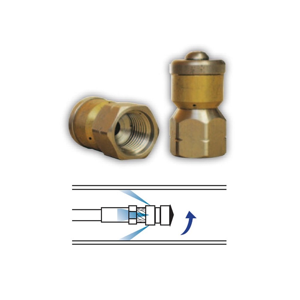 BE 1/8&quot; Rotary Sewer Nozzle (3 Rear Jets Only) for Drain Cleaning - #05.0