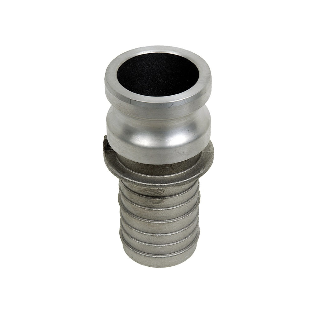Coupleur Cam-Lock en aluminium (mâle) x tuyau cannelé type E