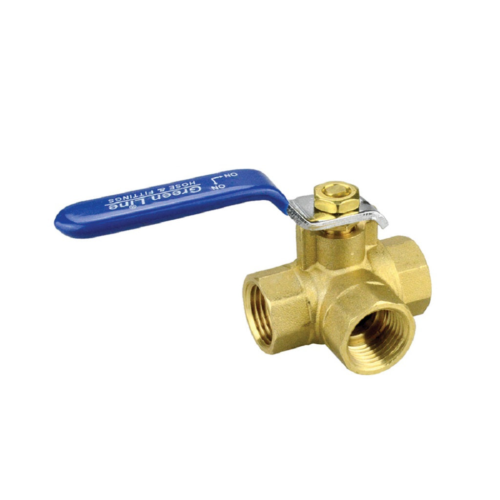 V203 Three Way Brass Ball Valve 400psi