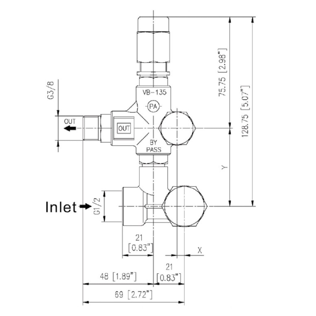 PA VB75 Banjo Bolt On Unloader 8gpm 3650psi