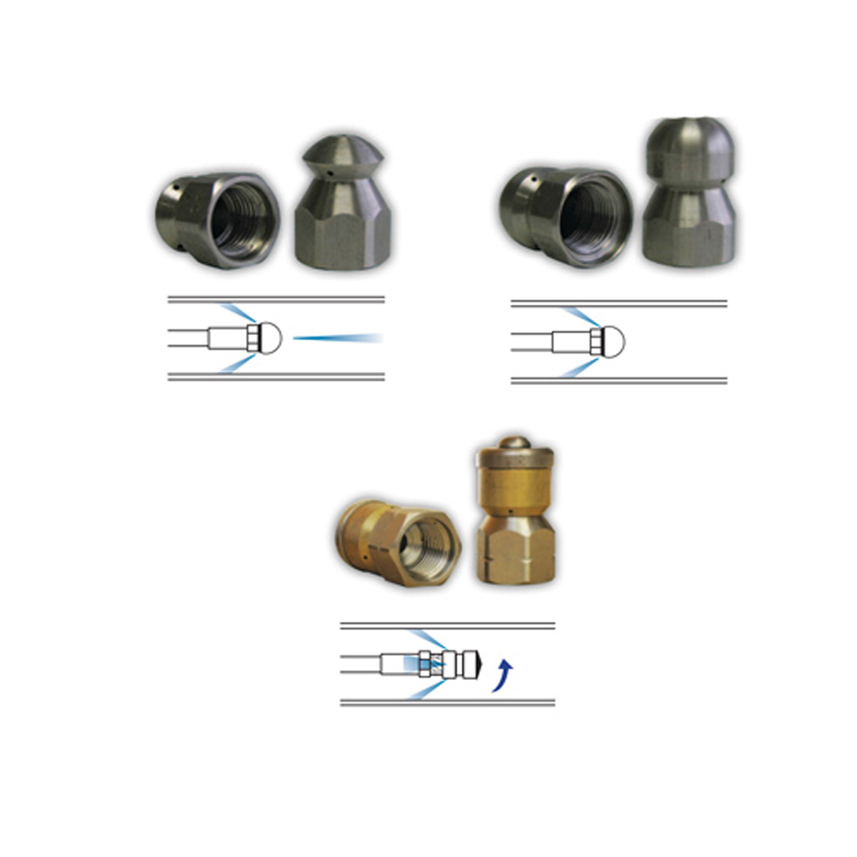 Storm Jet Sewer Nozzle Kit Laser + Mole + Roto Jet